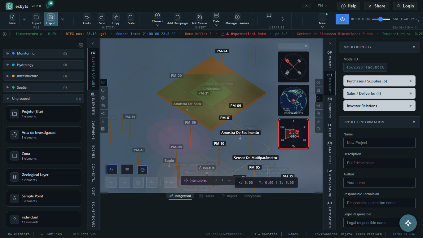 Issues 3D panel with spatially anchored review markers and issue tracking