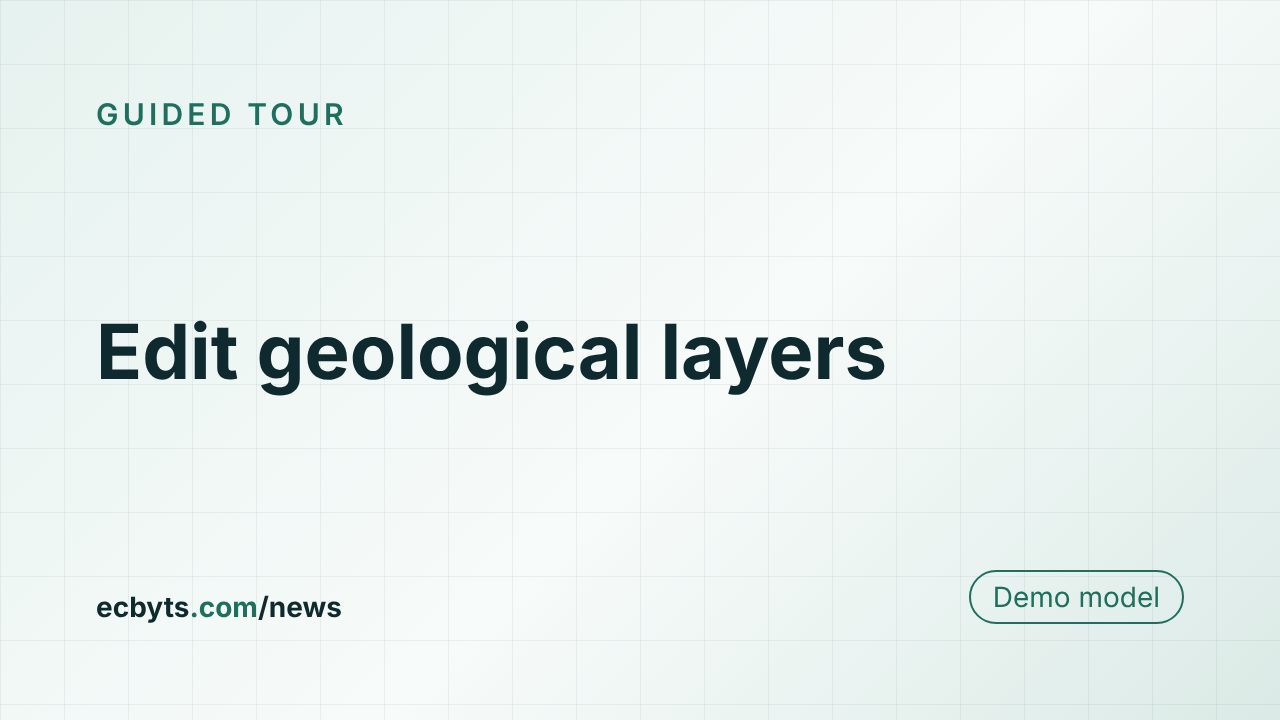 Card for the article "Edit geological layers", an ecbyts guided tour with a demo model.