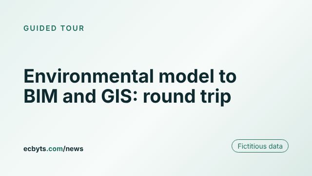 Card for the article "Environmental model to BIM and GIS: round trip", an ecbyts guided tour with fictitious data.